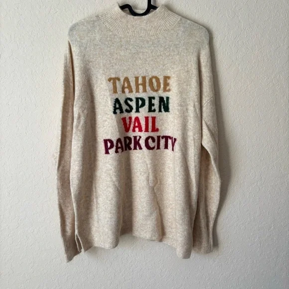 Lou & Grey | Women's Soft Cozy Ski City Sweater Size Small NWT Aspen Vail Tahoe - Picture 3 of 9